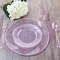 Rose Gold Pink Plastic Plates with Pink Plastic Silverware include 40 Dinner & Salad Plates, 40Forks, 40 Knives, 40 Spoons for Wedding/Party/Valentine's Day